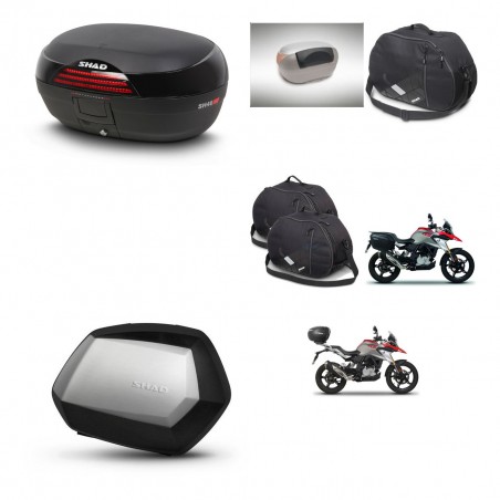 SHAD Maletas SH35 PREMIUM + soporte montaje baul SH46 accesorios 45 L KIT-463242