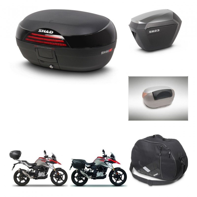 SHAD Maletas sh23 alu + soporte montaje baul SH46 accesorios 45 L KIT-463243