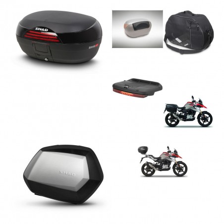SHAD Maletas SH35 PREMIUM + soporte montaje baul SH46 accesorios 45 L KIT-463247