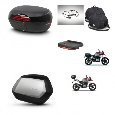 SHAD Maletas SH35 PREMIUM + soporte montaje baul SH46 accesorios 45 L KIT-463260