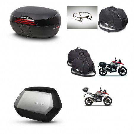 SHAD Maletas SH35 PREMIUM + soporte montaje baul SH46 accesorios 45 L KIT-463266