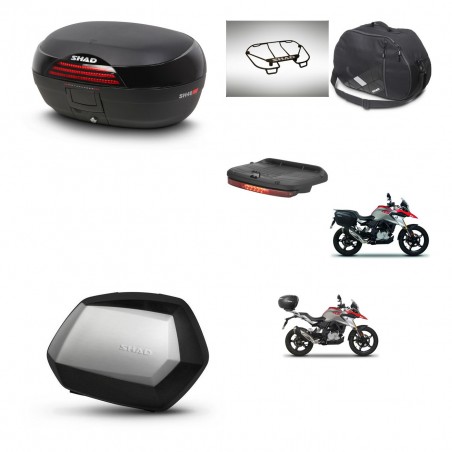 SHAD Maletas SH35 PREMIUM + soporte montaje baul SH46 accesorios 45 L KIT-463271