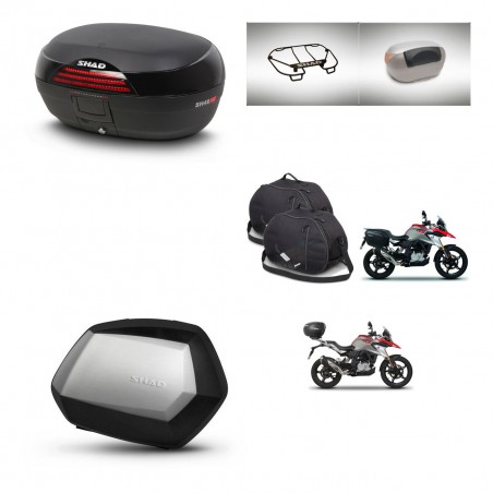 SHAD Maletas SH35 PREMIUM + soporte montaje baul SH46 accesorios 45 L KIT-463278