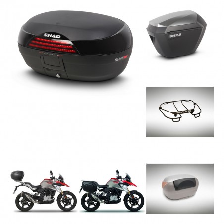 SHAD SH23 alu suitcases + mounting bracket SH46 trunk accessories 45 L KIT-463279
