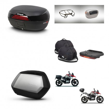 SHAD Maletas SH35 PREMIUM + soporte montaje baul SH46 accesorios 45 L KIT-463284