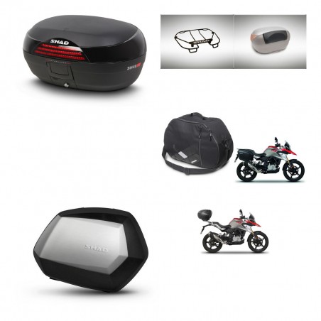 SHAD Maletas SH35 PREMIUM + soporte montaje baul SH46 accesorios 45 L KIT-463289