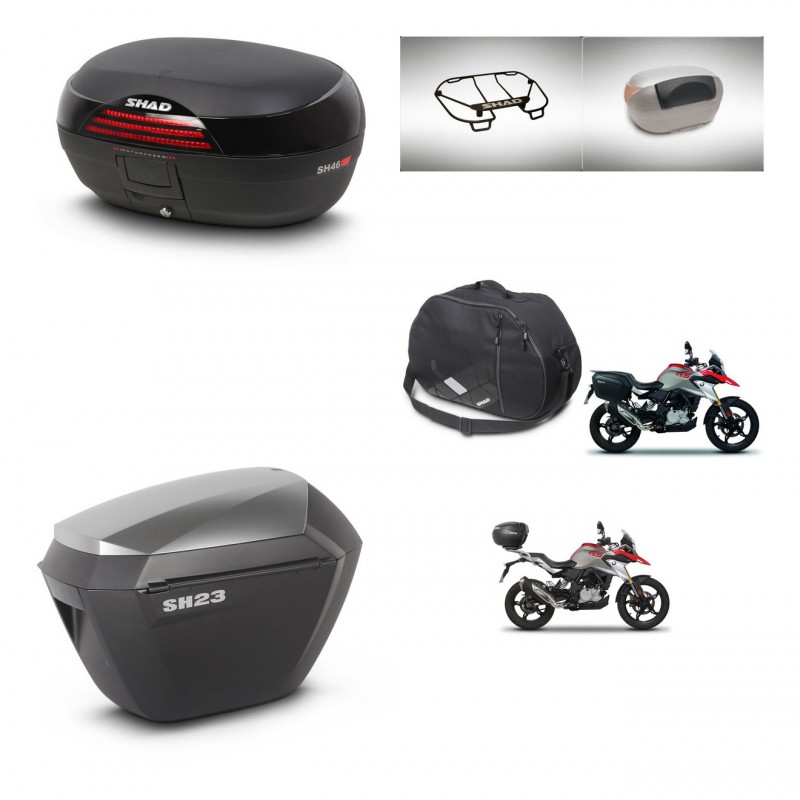 SHAD SH23 alu suitcases + mounting bracket SH46 trunk accessories 45 L KIT-463291