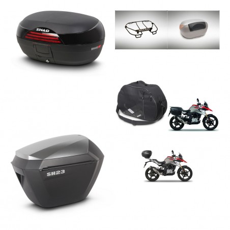 SHAD SH23 alu suitcases + mounting bracket SH46 trunk accessories 45 L KIT-463291