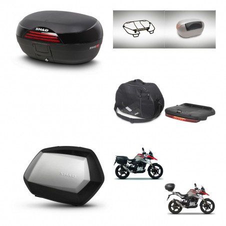 SHAD Maletas SH35 PREMIUM + soporte montaje baul SH46 accesorios 45 L KIT-463295