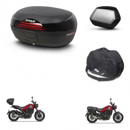 SHAD Maletas SH35 PREMIUM + soporte montaje baul SH46 accesorios 45 L KIT-463313