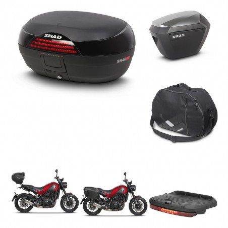 SHAD Maletas sh23 alu + soporte montaje baul SH46 accesorios 45 L KIT-463321