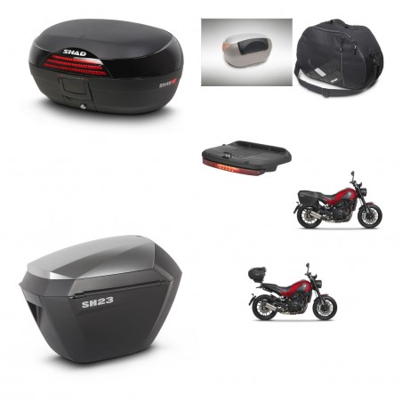 SHAD Maletas sh23 alu + soporte montaje baul SH46 accesorios 45 L KIT-463345