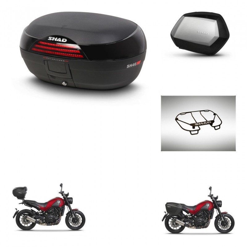 SHAD Maletas SH35 PREMIUM + soporte montaje baul SH46 accesorios 45 L KIT-463349