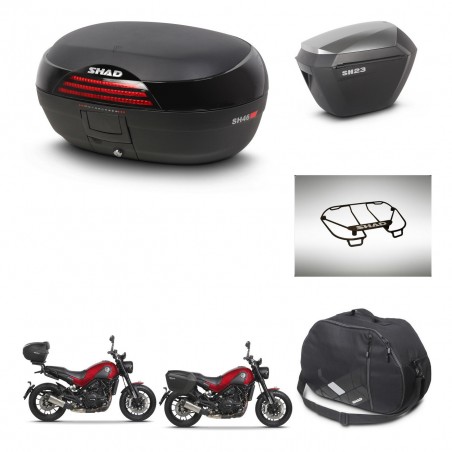 SHAD Maletas sh23 alu + soporte montaje baul SH46 accesorios 45 L KIT-463363