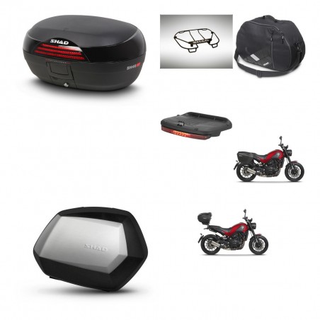 SHAD Maletas SH35 PREMIUM + soporte montaje baul SH46 accesorios 45 L KIT-463367