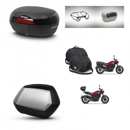 SHAD Maletas SH35 PREMIUM + soporte montaje baul SH46 accesorios 45 L KIT-463374