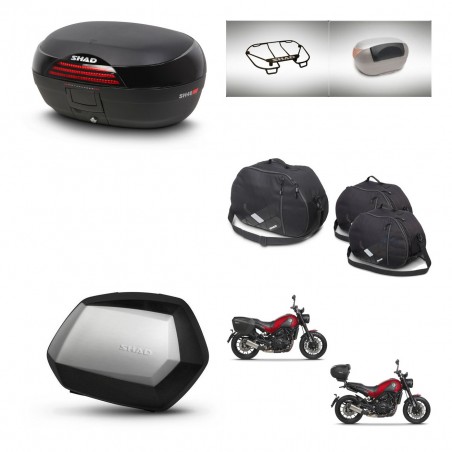 SHAD Maletas SH35 PREMIUM + soporte montaje baul SH46 accesorios 45 L KIT-463386