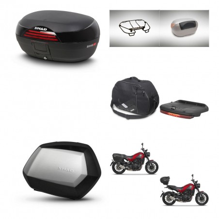 SHAD Maletas SH35 PREMIUM + soporte montaje baul SH46 accesorios 45 L KIT-463391