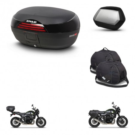 SHAD Maletas SH35 PREMIUM + soporte montaje baul SH46 accesorios 45 L KIT-463398