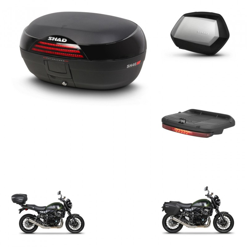 SHAD Maletas SH35 PREMIUM + soporte montaje baul SH46 accesorios 45 L KIT-463403
