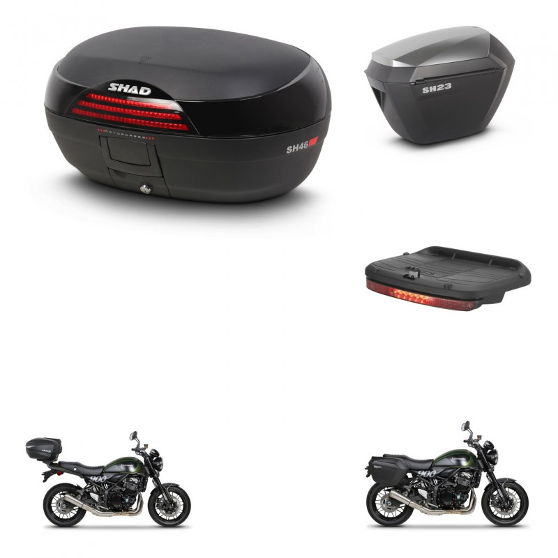 SHAD Maletas sh23 alu + soporte montaje baul SH46 accesorios 45 L KIT-463405