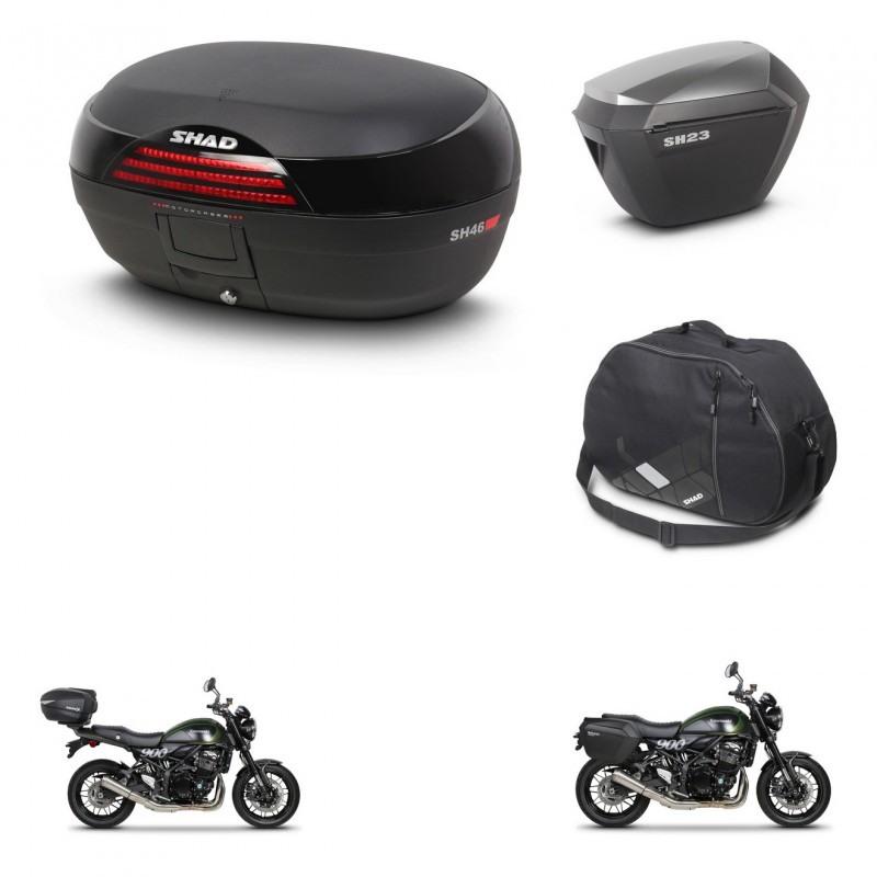 SHAD Maletas sh23 alu + soporte montaje baul SH46 accesorios 45 L KIT-463411