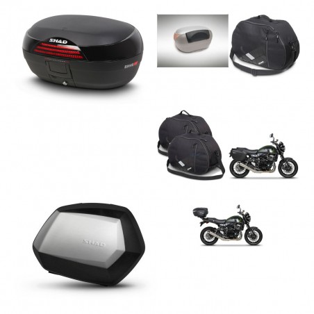 SHAD Maletas SH35 PREMIUM + soporte montaje baul SH46 accesorios 45 L KIT-463434