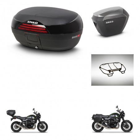 SHAD Maletas sh23 alu + soporte montaje baul SH46 accesorios 45 L KIT-463447
