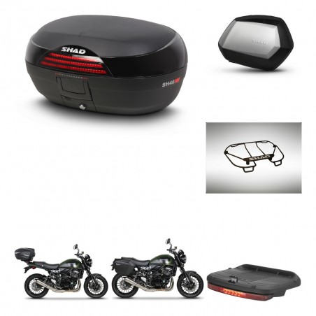 SHAD Maletas SH35 PREMIUM + soporte montaje baul SH46 accesorios 45 L KIT-463451