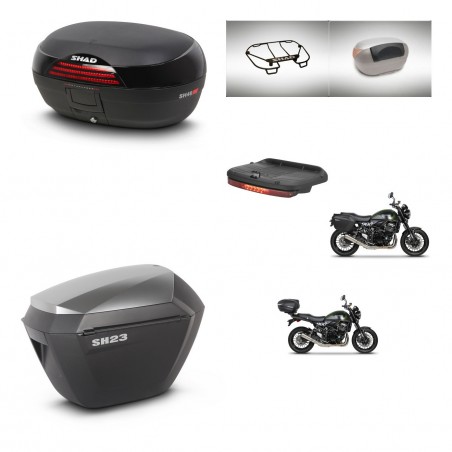 SHAD Maletas sh23 alu + soporte montaje baul SH46 accesorios 45 L KIT-463477