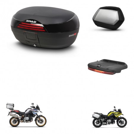 SHAD Maletas SH35 PREMIUM + soporte montaje baul SH46 accesorios 45 L KIT-463499