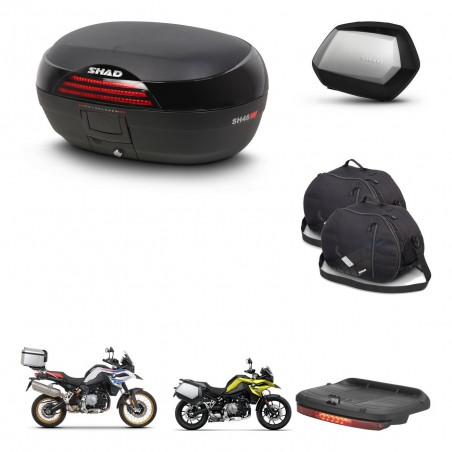 SHAD Maletas SH35 PREMIUM + soporte montaje baul SH46 accesorios 45 L KIT-463500