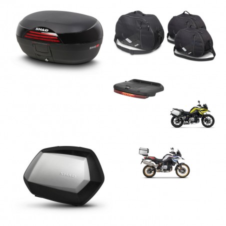 SHAD Maletas SH35 PREMIUM + soporte montaje baul SH46 accesorios 45 L KIT-463512