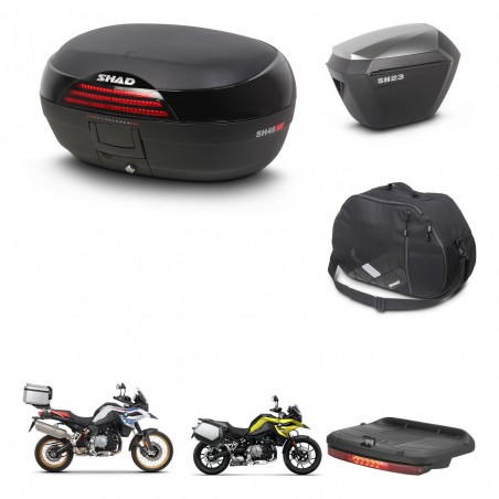SHAD Maletas sh23 alu + soporte montaje baul SH46 accesorios 45 L KIT-463513