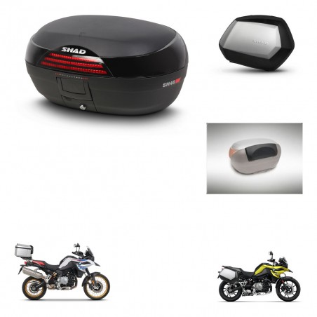 SHAD Maletas SH35 PREMIUM + soporte montaje baul SH46 accesorios 45 L KIT-463517