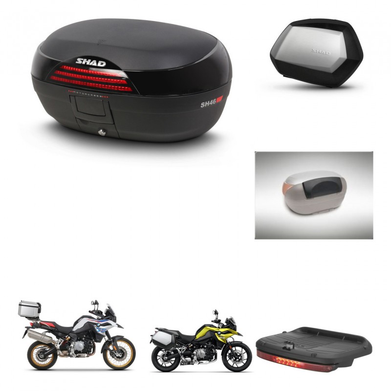 SHAD Maletas SH35 PREMIUM + soporte montaje baul SH46 accesorios 45 L KIT-463523