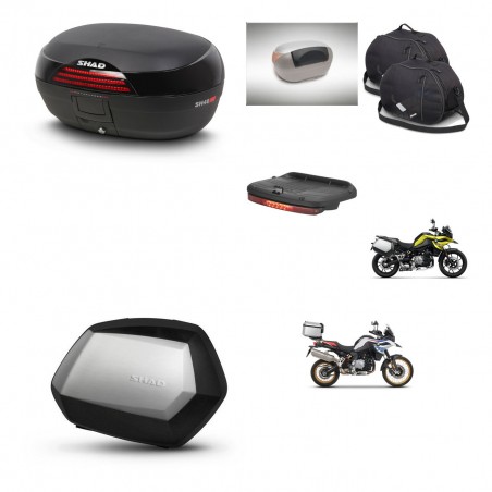 SHAD Maletas SH35 PREMIUM + soporte montaje baul SH46 accesorios 45 L KIT-463524
