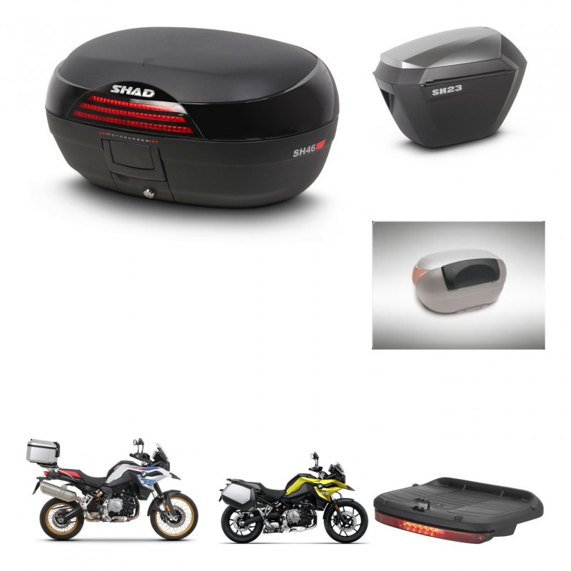 SHAD Maletas sh23 alu + soporte montaje baul SH46 accesorios 45 L KIT-463525