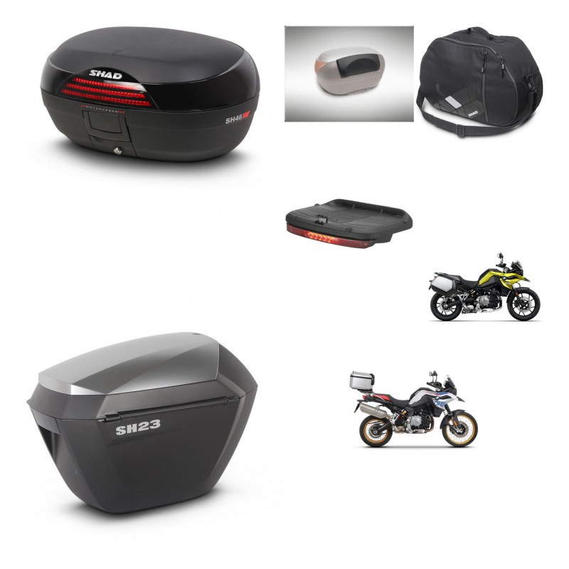 SHAD SH23 alu suitcases + mounting bracket SH46 trunk accessories 45 L KIT-463537