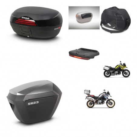SHAD Maletas sh23 alu + soporte montaje baul SH46 accesorios 45 L KIT-463537