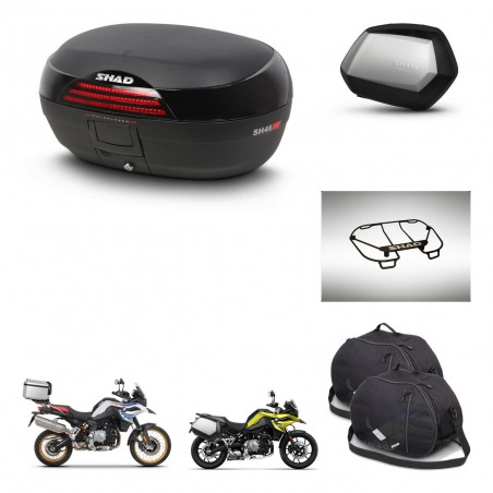 SHAD Maletas SH35 PREMIUM + soporte montaje baul SH46 accesorios 45 L KIT-463542