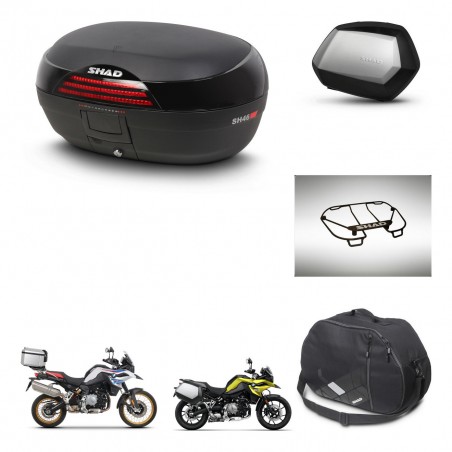SHAD Maletas SH35 PREMIUM + soporte montaje baul SH46 accesorios 45 L KIT-463553