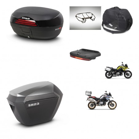 SHAD Maletas sh23 alu + soporte montaje baul SH46 accesorios 45 L KIT-463561
