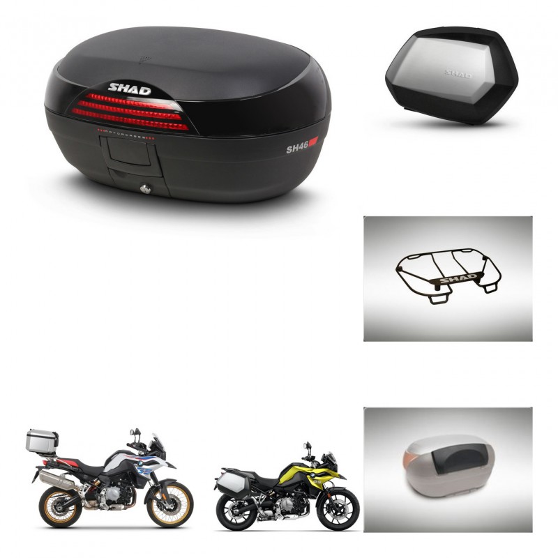 SHAD Maletas SH35 PREMIUM + soporte montaje baul SH46 accesorios 45 L KIT-463565