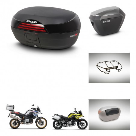 SHAD Maletas sh23 alu + soporte montaje baul SH46 accesorios 45 L KIT-463567