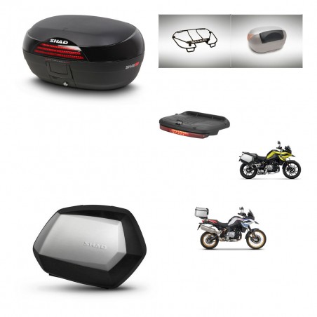 SHAD Maletas SH35 PREMIUM + soporte montaje baul SH46 accesorios 45 L KIT-463571