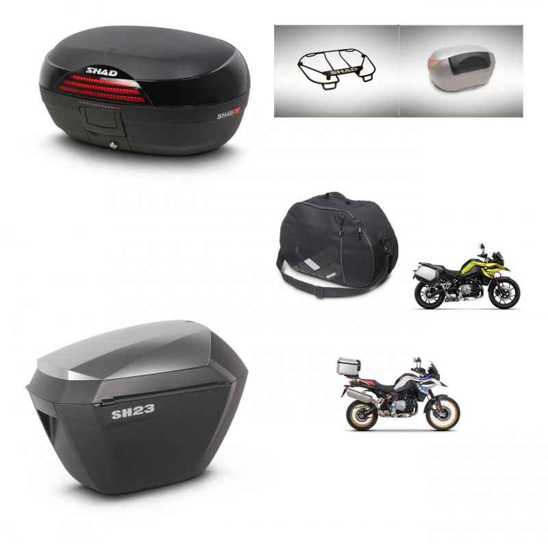 SHAD SH23 alu suitcases + mounting bracket SH46 trunk accessories 45 L KIT-463579