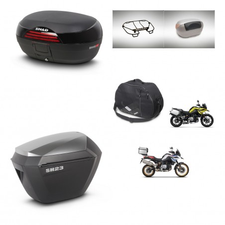 SHAD Maletas sh23 alu + soporte montaje baul SH46 accesorios 45 L KIT-463579