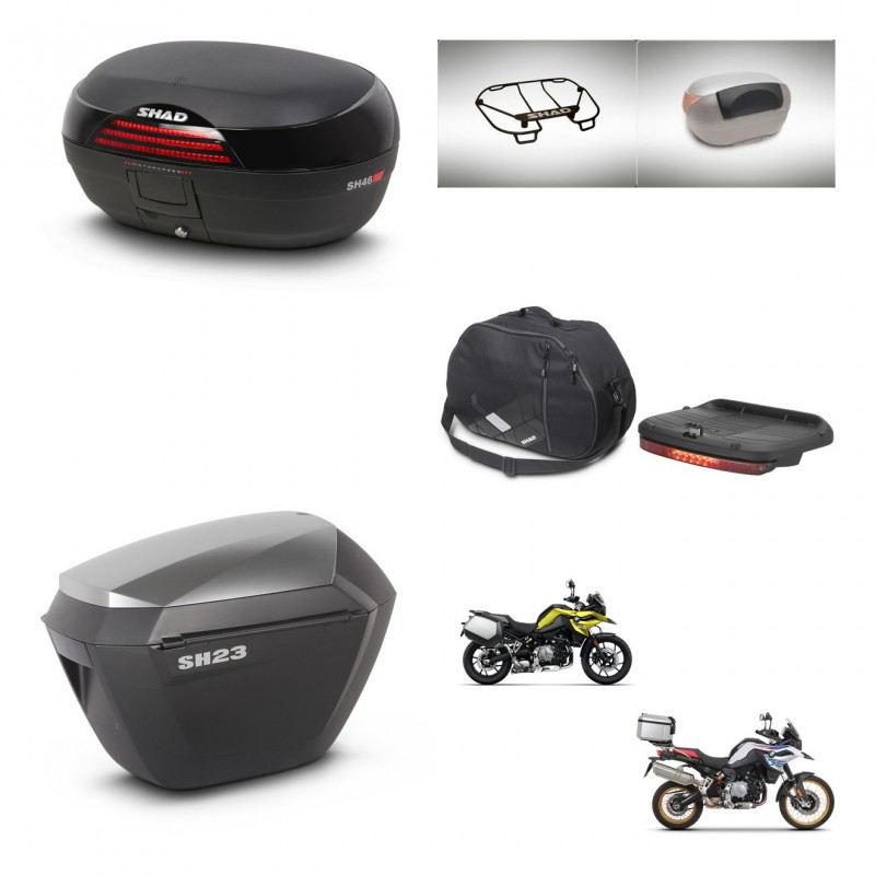 SHAD SH23 alu suitcases + mounting bracket SH46 trunk accessories 45 L KIT-463585