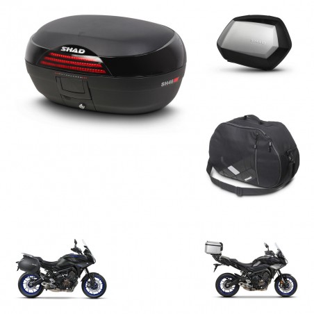 SHAD Maletas SH35 PREMIUM + soporte montaje baul SH46 accesorios 45 L KIT-463601